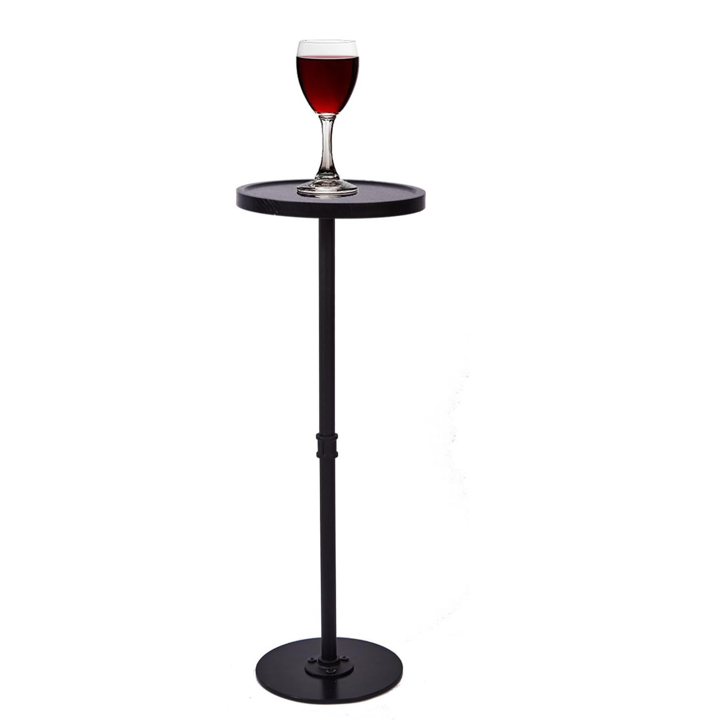 Benhurb Round Side Table Black Small Coffee Tables with Metal Base Sofa End Table Modern Corner Drink Table for Small Spaces Living Room Bedroom