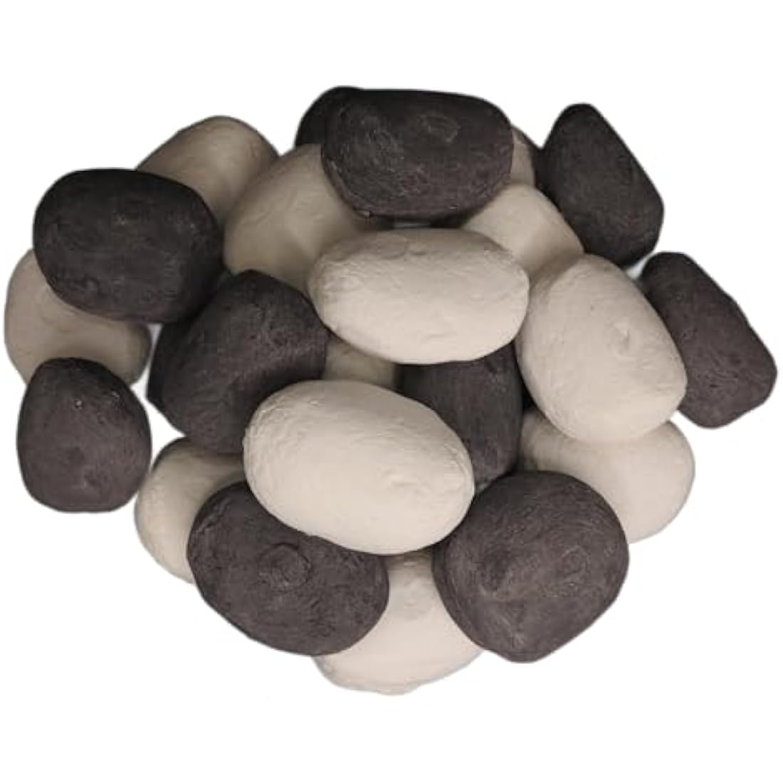 The Stove Wizard 15 Grey & White Gas Fire Replacement Pebbles For LPG Electric and Bio Ethanol Fires