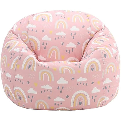 icon Rainbow Print Kids Bean Bag, Kids Bean Bag Chair with Filling Included for Girls and Boys, Childs Chair, Beanbags for Children, Nursery Décor, Playroom Décor, Bedroom Accessories
