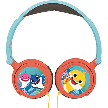 LEXIBOOK, Baby Shark, Stereo Headphones, kids safe volume, foldable and adjustable, blue/orange, HP015BS