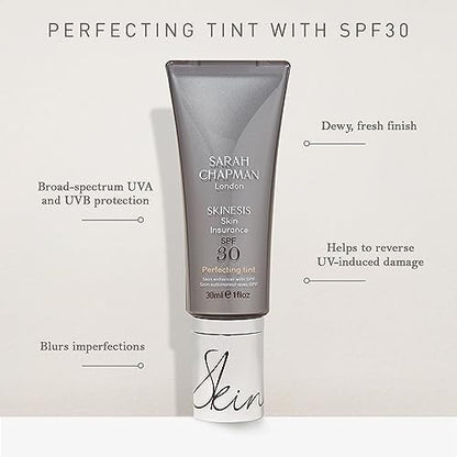 Sarah Chapman Skinesis Skin Insurance with SPF 30 - Tinted Sunscreen for Face - Skin Tint for Perfect Glow and Protection 30ml