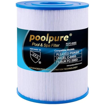 POOLPURE Hot Tub Filter Replacement for Unicel C-8465, Pleatco PWK65, Filbur fc-2390 Hot Springs Filter Spa filter (invoice available)