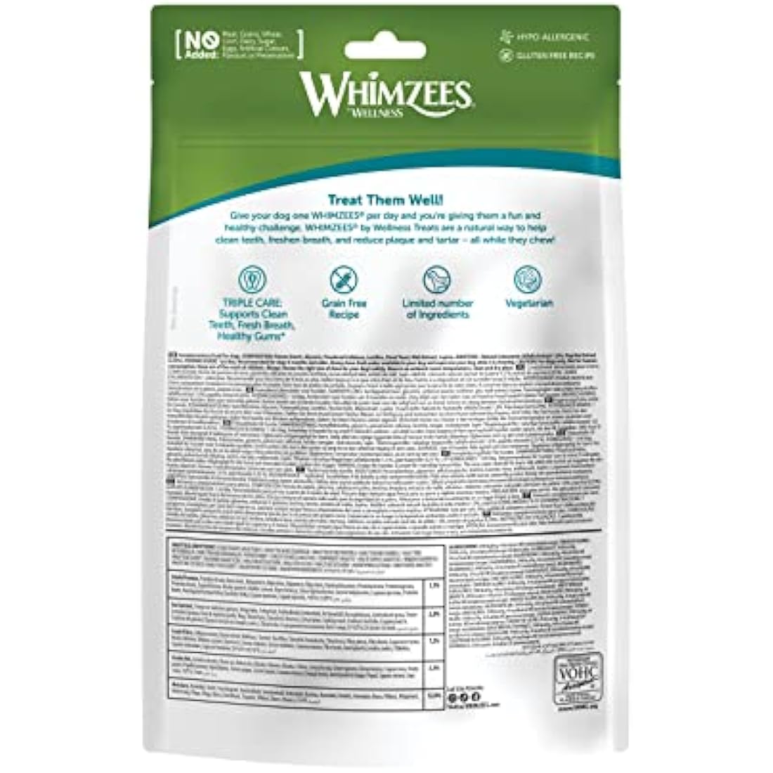 WHIMZEES By Wellness Toothbrush, Natural and Grain-Free Dog Chews, Dog Dental Sticks for Small Breeds, 24 Pieces, Size S