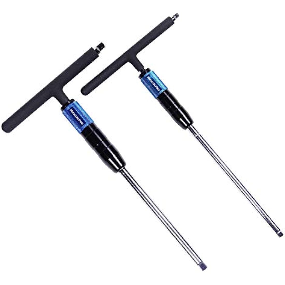 MichaelPro T Bar Wrench Set 1/4" & 3/8" Drive 2 Way Speed Adjustable T Handle Spanner Set, Patented Design with Spinner Handle, 3 Level Grip Positions, Socket Spanner MP009015