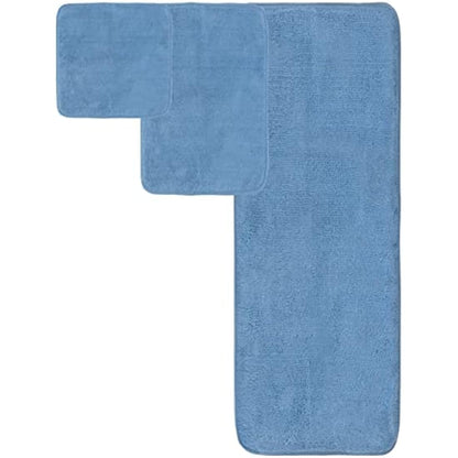 POLYTE Plush Quick Dry Lint Free Microfibre Bath Towel Set, 6 Pieces (Blue)