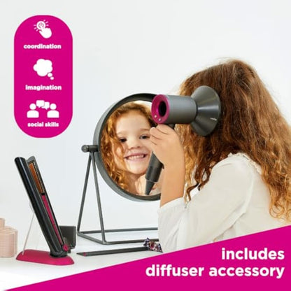 Casdon Dyson Toys. Supersonic and Corrale Deluxe Styling Set. Toy Straightener and Hairdryer with Real Function. Features Interactive Lights and Sounds. For Children Aged 3+