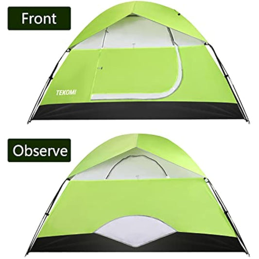 Camping Tent, TEKOMI Waterproof Family Dome Tent with Removable Rain Fly, Instant Cabin Tent for 60 Seconds Set Up, Advanced Venting Design, Fit Camp Backpacking Hiking Outdoor, Dark Green