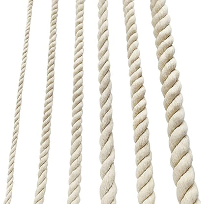 Cotton Rope Thick Rope White Rope Noose Soft Rope 10mm Decking Rope For Garden Macrame Plant Hanger Kit (10M)