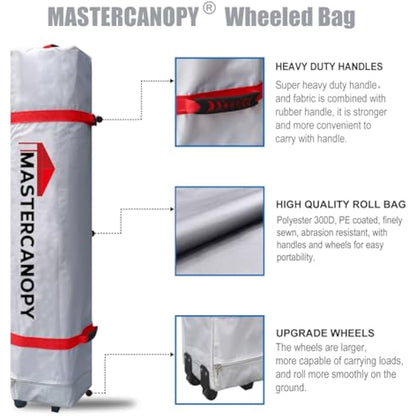 MASTERCANOPY Durable Ez Pop-up Gazebo Tent with Roller Bag (3x3M,Dark Grey)