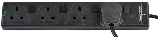 pro elec PL15356 10 m Switched Surge Protected Extension Lead - Black