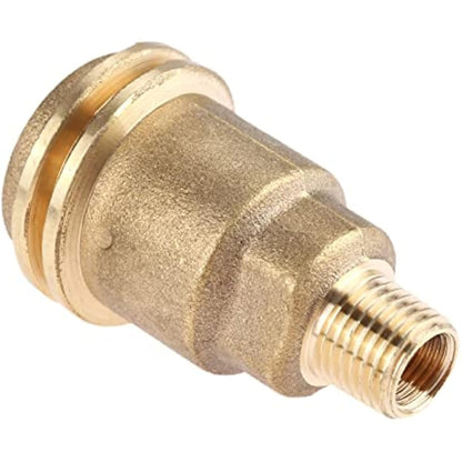 Brass QCC1 ACME Nut Propane Gas Fitting Adapter with 1/4 Inch Male Pipe Thread Solid Brass Outdoor Cooking Propane Adapter