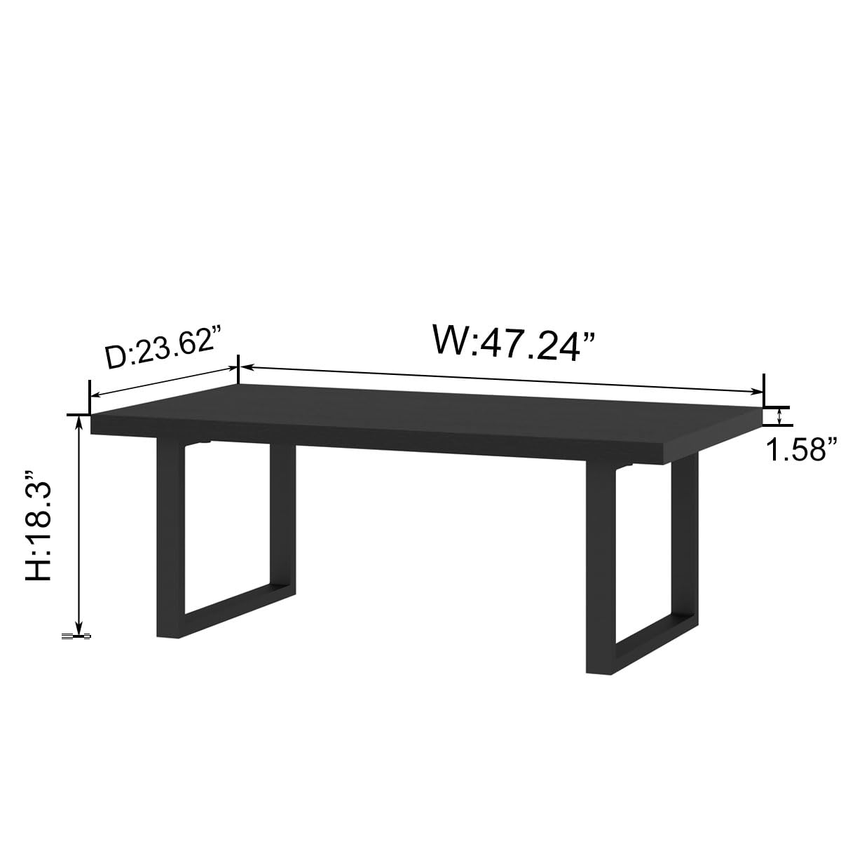 IBF Coffee Table Living Room Wooden Center Coffee Tables 120cm Black Oak