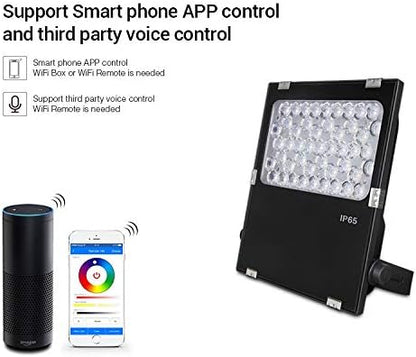 lighteu®, Milight Miboxer 50W AC100~240V Garden Spotlight RGBCCT Multi-Color Change and Color Temperature Adjustable WiFi LED Garden Lawn Light IP66 Waterproof futC06