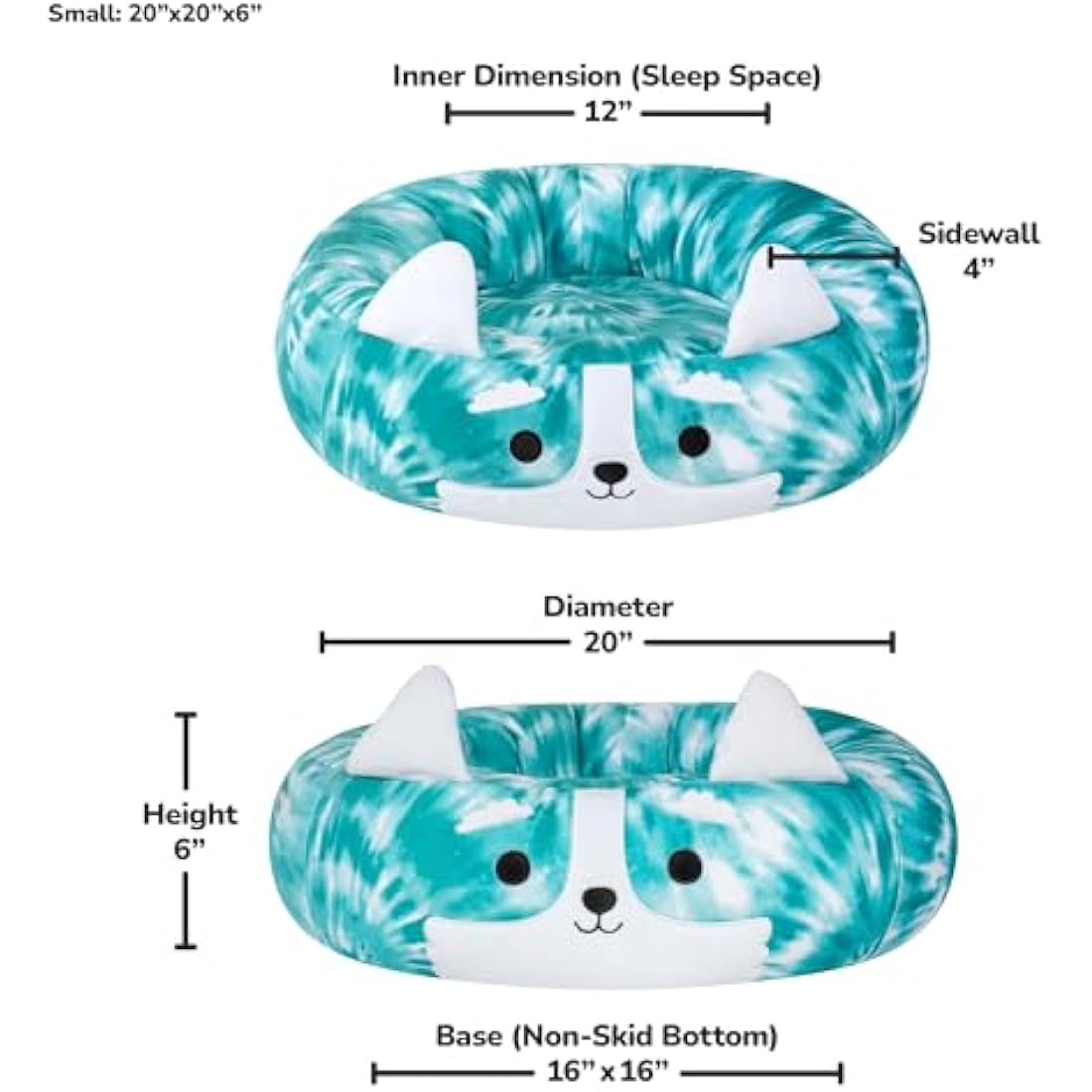 Squishmallows Original 20-Inch Halver The Corgi Pet Bed - Small Ultrasoft Official Plush Pet Bed