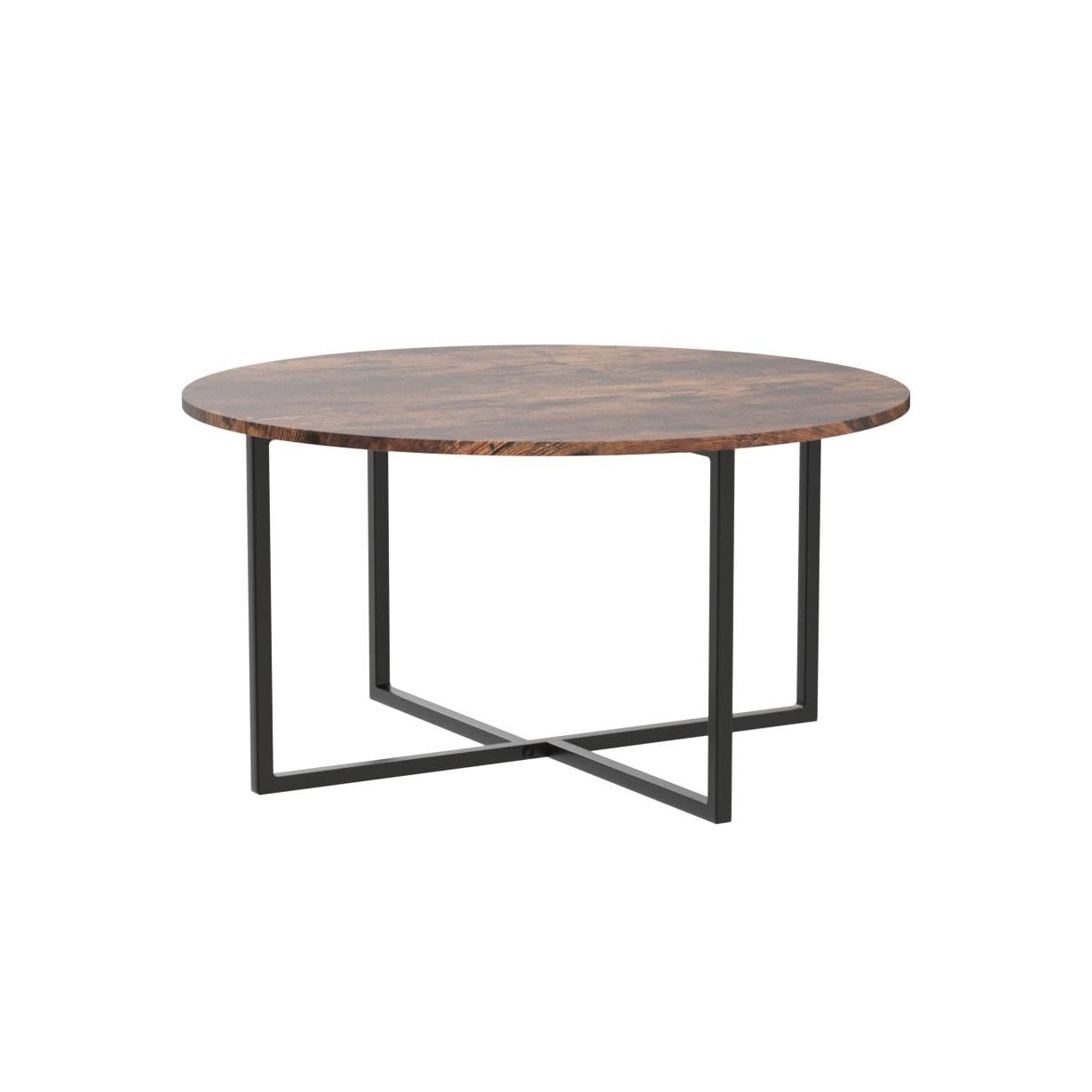 HOJINLINERO Round Coffee Table,Coffee Tables for Living Room,Tea Table End Table Sofa Table,Industrial Cocktail Table,Wooden Coffee Table,Durable