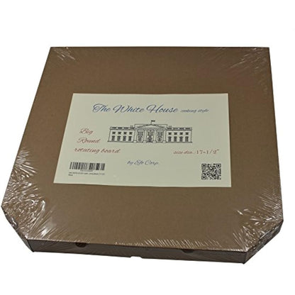 THE WHITE HOUSE Cooking Style Wooden Rotating Kitchen Board - Turntable Cake Stand, Pizza and Cheese Board, Party Serving Tray (17-1/2")
