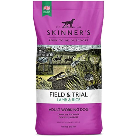 Skinner’s Field & Trial Lamb & Rice – Complete Dry Adult Dog Food, For Active and Energetic Dogs, Sensitive, 15kg