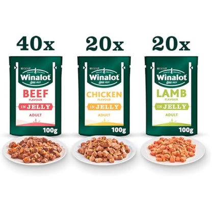Winalot Meaty Chunks Mixed in Jelly Wet Dog Food 80x100g