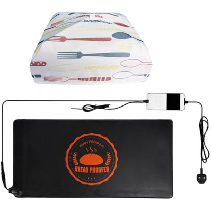 Bourske Bread Proofer Warming Mat with Heat Preservation Cover Adjustable Temperature Dough Starter Mat, Sourdough Dough Proofer for for Making Bread