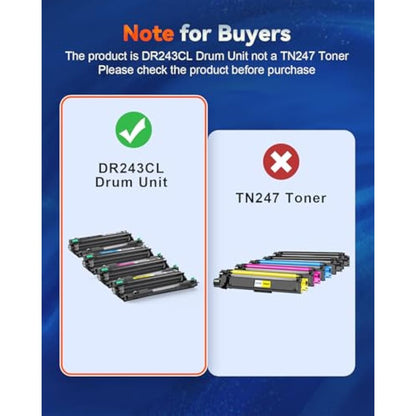Skydo DR243 DR243CL Drum Unit Compatible for Brother DR-243CL Drum Unit for DCP-L3550CDW HL-L3230CDW DCP-L3510CDW MFC-L3710CW HL-L3210CW MFC-L3750CDW MFC-L3770CDW HL-L3270CDW Printer (4 Pack)