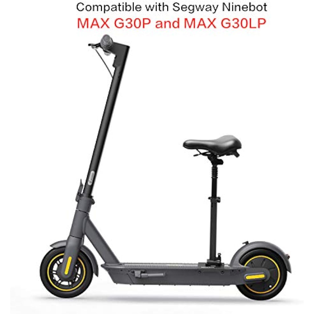 Segway-Ninebot Electric Scooter Seat Saddle for MAX G30P and G30LP, Adjustable Comfortable and Shock Absorbing MAX Seat Saddle, Black, Large
