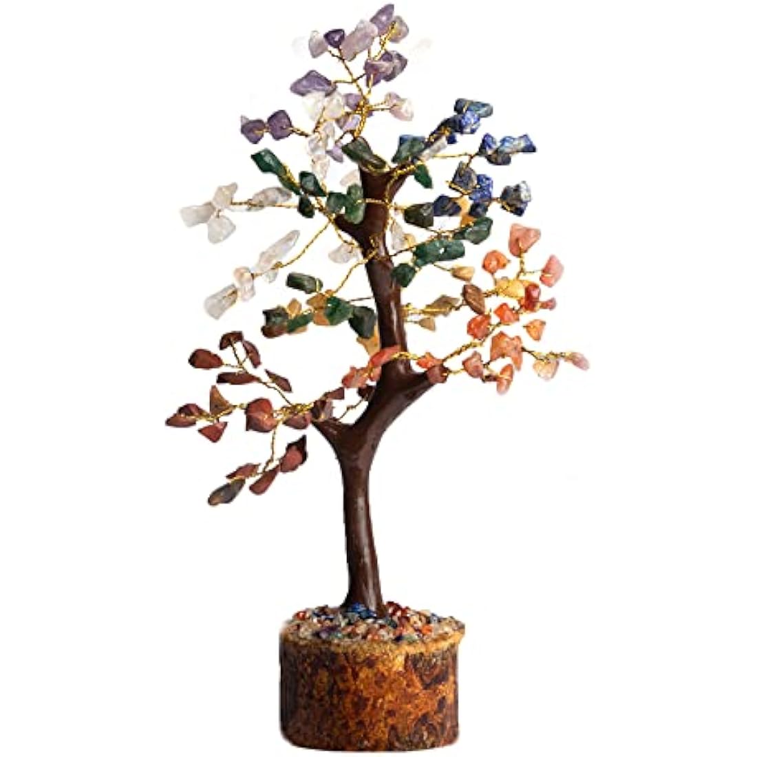 Wonder Care 7 Chakra Tree for Positive Energy Home Decorations and Healing Crystal Tree with M-Seal & Golden Wire | Money Tree | Crystal Decor | Multi Crystal | Feng Shui Decor (150 Beads)