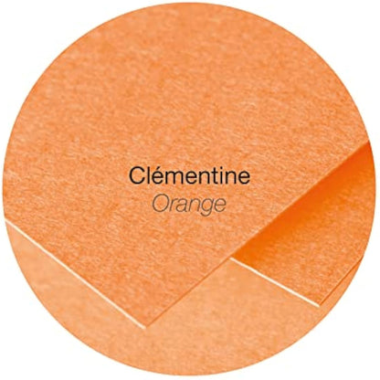 Clairefontaine - Ref 5495C - Pollen Adhesive Envelopes (Pack of 20) - DL Sized, 120gsm Paper, Printer-Compatible, Acid Free, Adhesive Strip for Easy Seal - Clementine Orange
