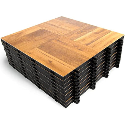 SnapFloors 3X3OAKFLOOR Modular Dance Floor Kit (3' x 3'), Oak, 21 Piece