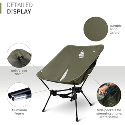 OneTigris Tigerblade Camping Chair, Lightweight Folding Backpacking Hiking, Compact Portable 330 lbs Capacity