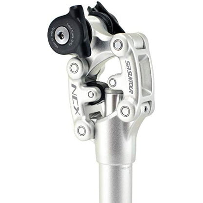 SR Suntour SP12 NCX Suspension Seat Post, Silver, 31.6x400mm, Mountain Bike, Internal Coil w/ Preload Adjust