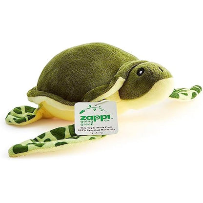 Zappi Co 100% Recycled Plush Green Sea Turtle Toy (30cm Width) Stuffed Soft Cuddly Eco Friendly animals Collection For New Born Child First kid