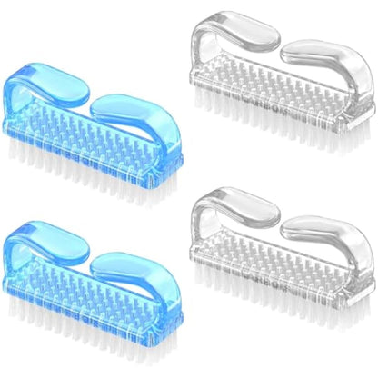 Larbois 4 Pcs Plastic Handle Scrubbing Brush - Eco Friendly Fingernail Brush with Soft Bristles for Hand, Toes, Nail, Home, Garden, Salon Use