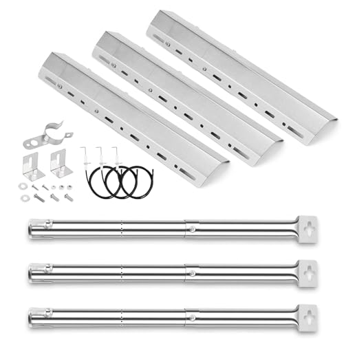 GFTIME Universal Adjustable Burner & Heat Plate Kit for Charbroil, Outback, CosmoGrill, Stainless Steel Replacement Gas Grill Parts Kit for