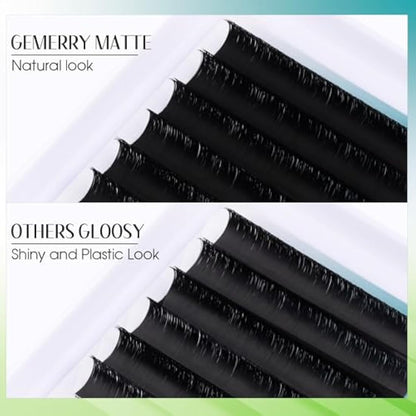 Easy Fan Lash Extensions 0.07mm 12mm D curl Russian Volume Noir Lash Tray Automatic Flowering Blooming Self Fanning Lashes 3D 4D 5D 6D 8D Long Individual Volume Lashes Gemerry Lash(0.07-d curl-12mm)