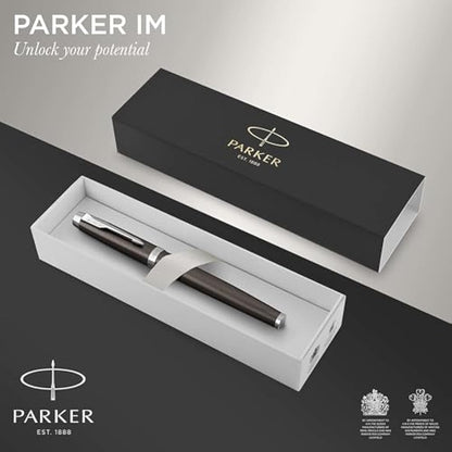 Parker IM Fountain Pen | Dark Espresso | Medium Nib with Blue Ink Refill | Gift Box