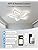 YUNLONG Smart Ceiling Fans with Lights Compatible with Alexa and Google Assistant, Ceiling Fans with Lamps and Remote, Reversible DC Motor, 6 Speed, Dimmable, Memory Function, for Bedroom, White