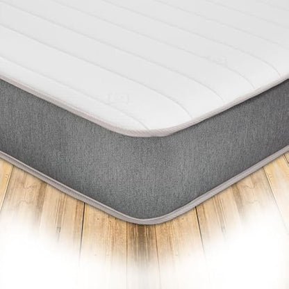 Starlight Beds Cooltouch Linear 8 Inch Hybrid Mattress. European Small Single Mattress with Memory Foam Layer & Springs. Grey/White, Soft. (80x200cm)