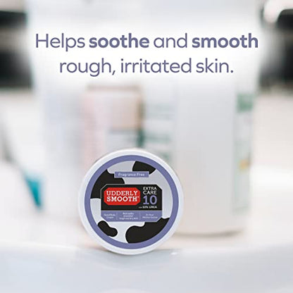 Udderly Smooth Extra Care Cream with 10% Urea for dry skin, Unscented, 8 Ounce (Pack of 2)