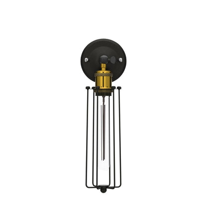 Two Packs Industrial Vintage Wall Light Tube Bulbs Rustic Adjustable Angle Wire Metal Cage Wall Lamp Sconces Retro Indoor Lighting Fixture Fit for