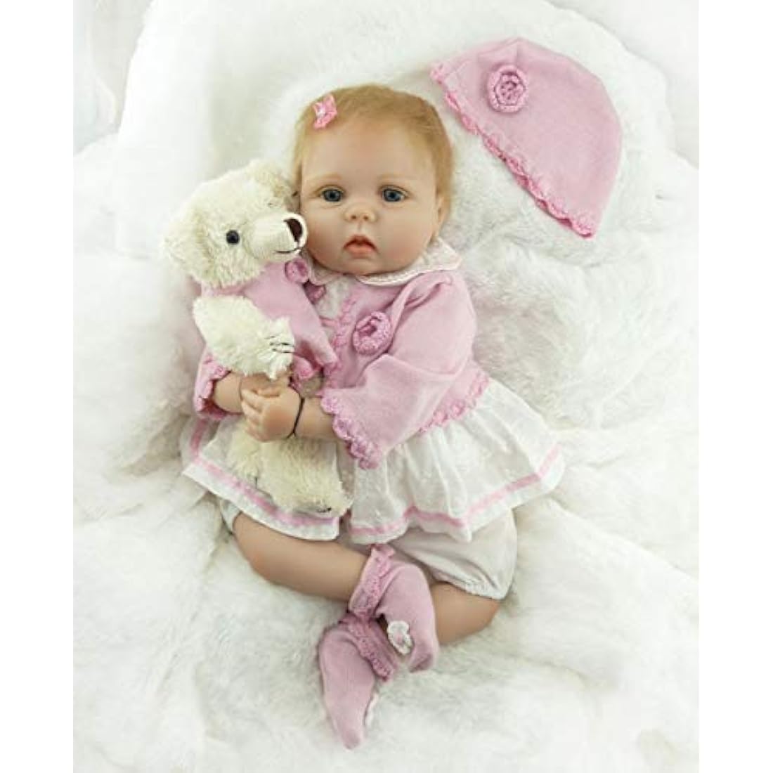 ZIYIUI Lifelike 22inch Reborn Baby Dolls Like a Real Baby Silicone Vinyl Newborn Baby Reborn Dolls Realistic Newborn Baby Dolls(Baby Reborn)
