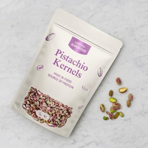 Everyday Superfood Raw Pistachio Kernels 1kg | Certified & Tested for Aflatoxin | Shelled, Unsalted, No Hidden Oils | for Snack or Baking