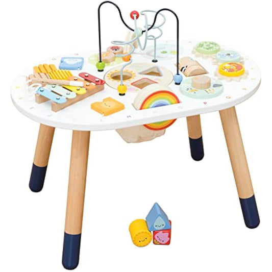 Le Toy Van PL137 Activity Table | Kids Toys-Rainbow Xylophone, Wooden Shape Sorter and more-18 Months +,Multicolor,Medium