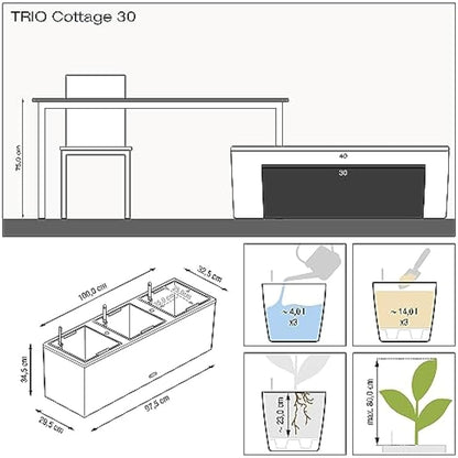 LECHUZA TRIO Cottage 30 white 15000