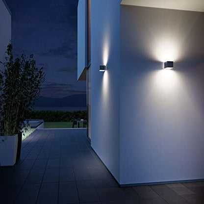 Steinel Wall Light L 840 SC Silver, LED Outdoor Light, 160° Motion Detector, Networkable, can be Operated via App, 9.5 W