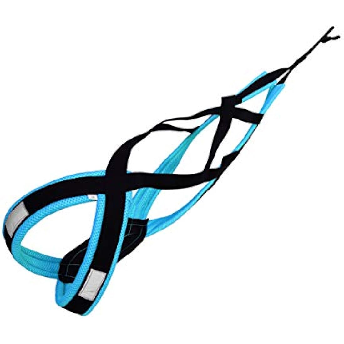 LASALINE XBack Dog Harness - Canicross, Bikejoring, Mushing, Ski Joring, Black & Light Blue