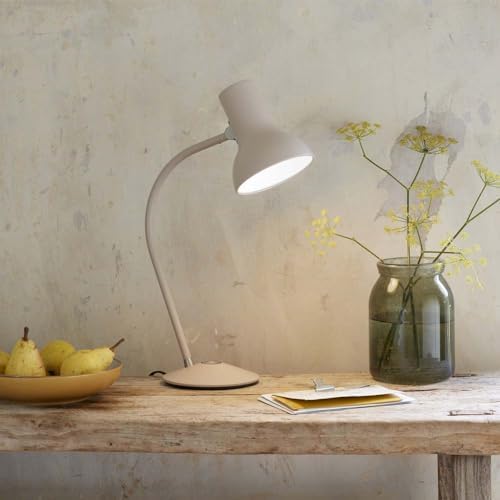 ANGLEPOISE 75 Mini Desk Lamp, Mole Grey, Ideal for small spaces, study bedroom reading lamp,Tension Spring Technology Matt Paint Finish Cast Iron Base Aluminium Cover, Chrome Plated Fittings, LED Bulb