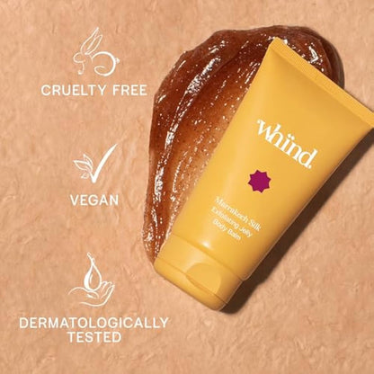 whind Marrakech Silk Exfoliating Jelly Body Balm Scrub – Hydrating Vitamin E Shower Scrub for Glowing Skin – 150ml – Gentle Body Exfoliator & Moisturizer