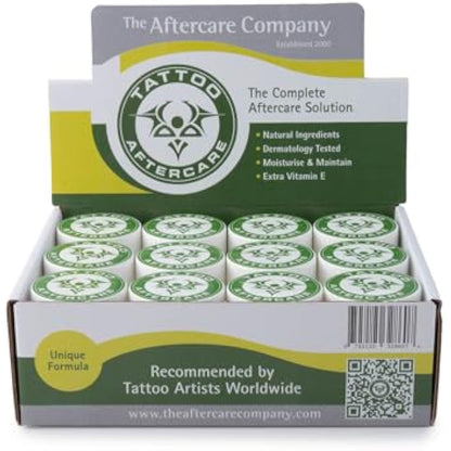 Tattoo Aftercare Box 24 x 10g from The Aftercare Company -Dermatology Approved -Moisturise, Soothe, Maintain - Cruelty Free - Unique Formula