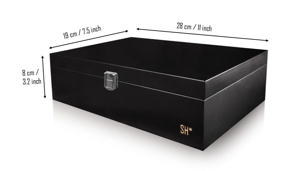 STASHIC Bamboo Stash Box - Rolling Box with Compartments - Latch - SH*