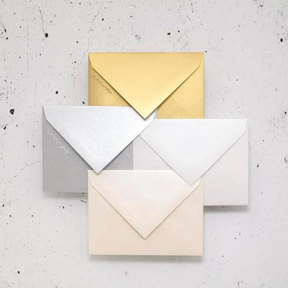 Clairefontaine - Ref 54070C - Pollen Iridescent Envelopes (Pack of 20) - 75 x 100mm in Size, 120gsm Paper, Suitable for Use with Inkjet or Laser Printers - Silver